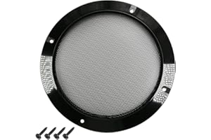 Heyiarbeit 2Pcs 6.5" Speaker Grill Cover Round Metal Mesh Speaker Grills Guard Protector Mesh Speaker Decorative Circle Black