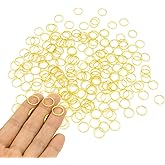 200pcs 12mm Mini Split Jump Ring with Double Loops Small Round Metal Golden Key Rings Connectors for Making Handwork Charms Pendants Key Chains Ornaments DIY Crafts Accessories