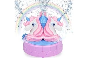 Sprinkler for Kids Outdoor Water Toys: Backyard Spinning Unicorn Toddler Sprinkler Toy - Summer Outside Toys Attaches to Gard