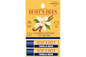 Burt's Bees Lip Balm - Vanilla Bean, Lip Moisturizer With Responsibly Sourced Beeswax, Tint-Free, Natural Origin Conditioning Treatment, 2 Tubes, 0.15 oz.