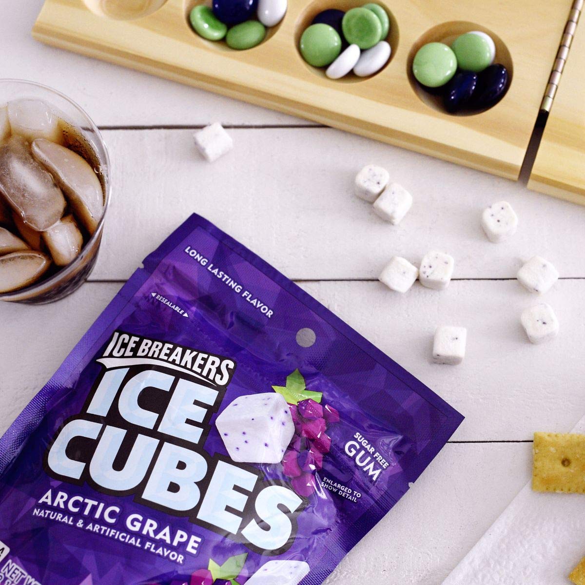 Ice Breakers Ice Cubes Gum, Arctic Grape, Sugar Free with Xylitol, 100