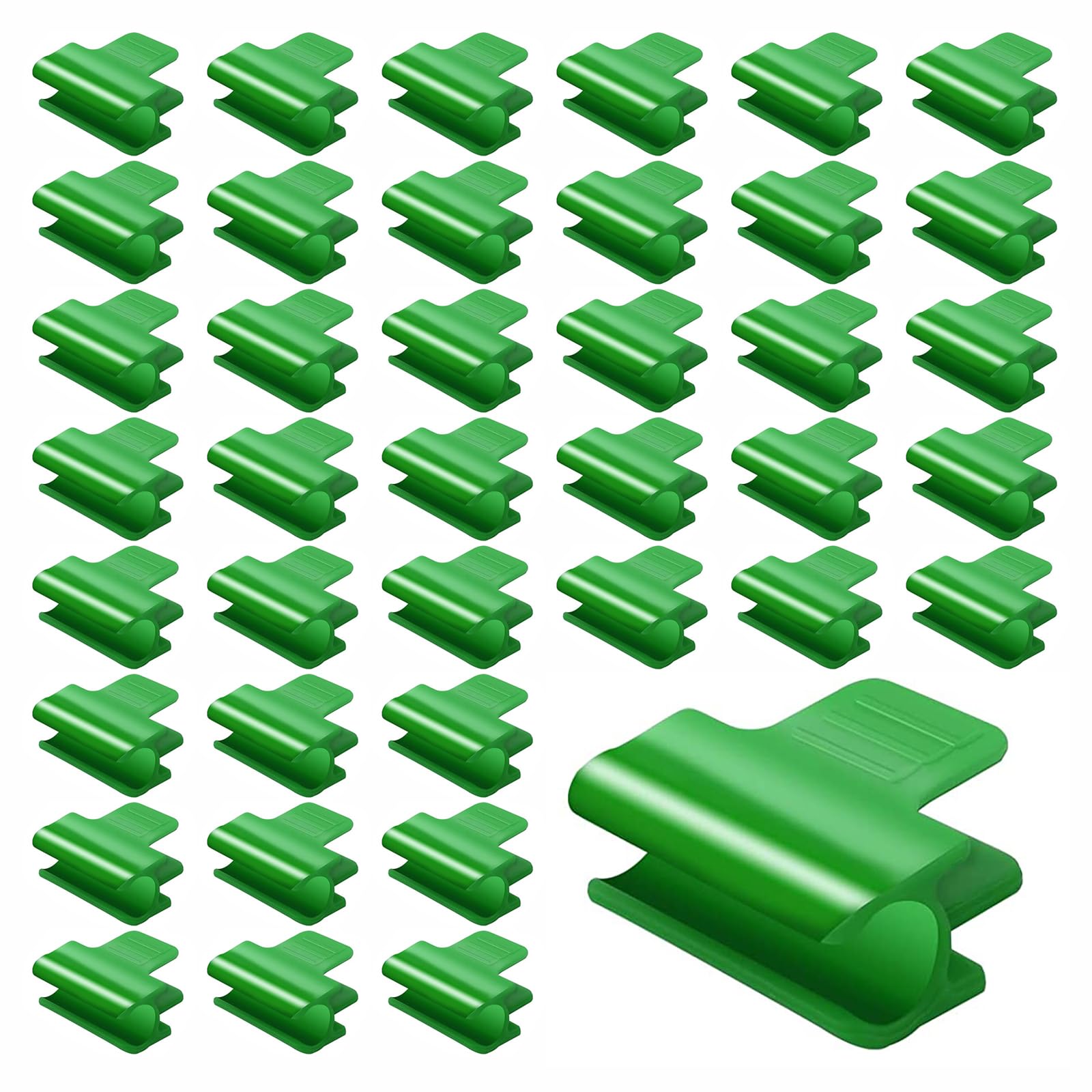 LSRVNM 40 PCS Greenhouse Clamps, Plant Clips, Film Row Cover Netting Tunnel Hoop Clip, Garden Hoops Clips, for Fixing Plastic Sheeting Film Row Cover Garden Net (11mm)