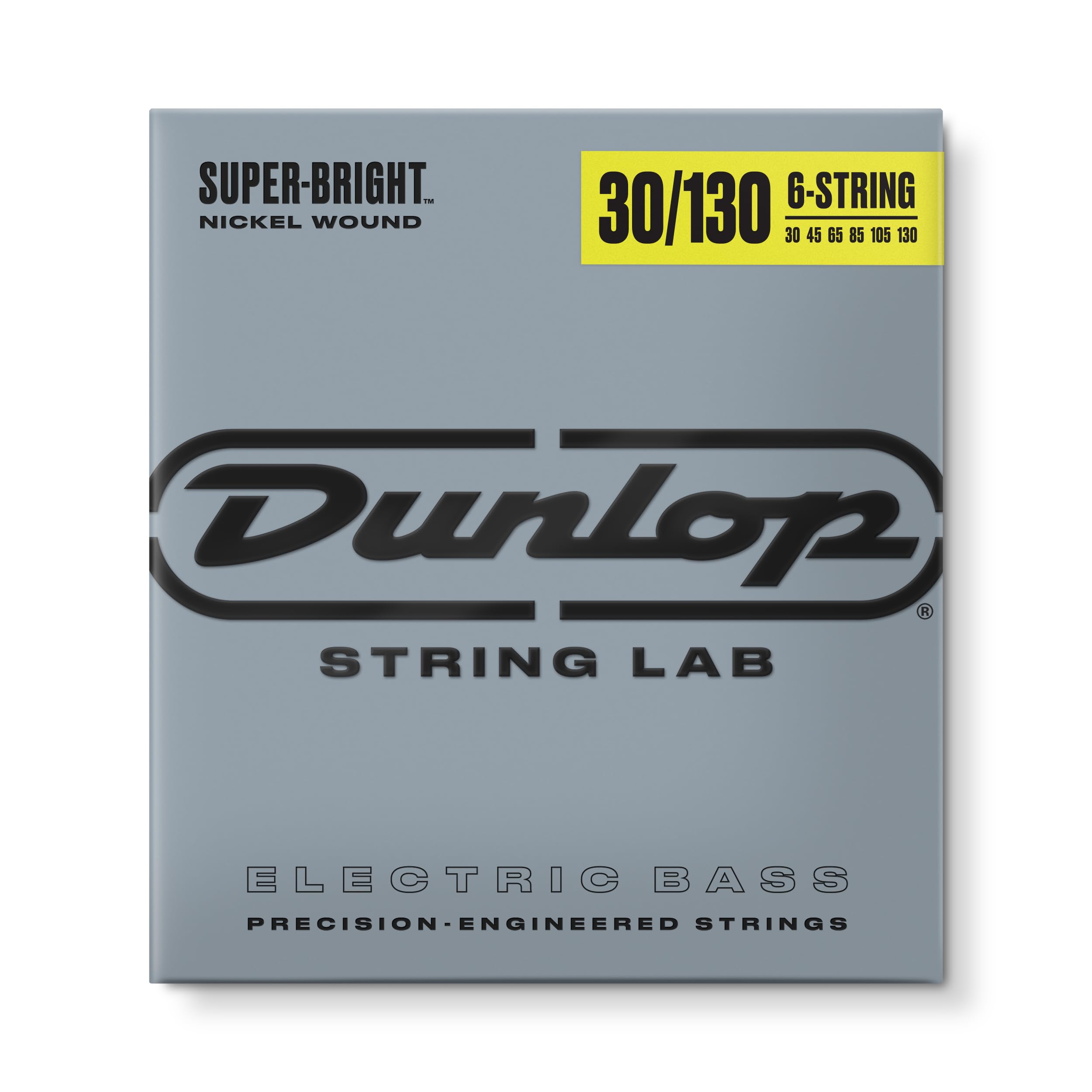 Jim Dunlop DBSBN30130 Super Bright Bass Strings, Nickel Wound, Medium.030-.130, 6 Strings/Set