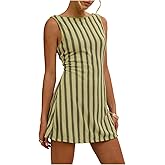 GORGLITTER Women's Crochet Vacation Summer Mini Dress Sundresses Boho Beach Hawaiian Party Club Graduation Sun Dress