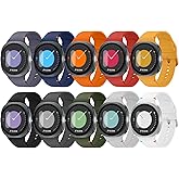 10 Pack Sport Bands Compatible with Samsung Galaxy Watch 8 40mm/44mm/Watch 8 Classic 46mm Band for Men Women, Dynamic Lug System Flexible Fit Breathable Soft Silicone Strap for Galaxy Watch 8 Series