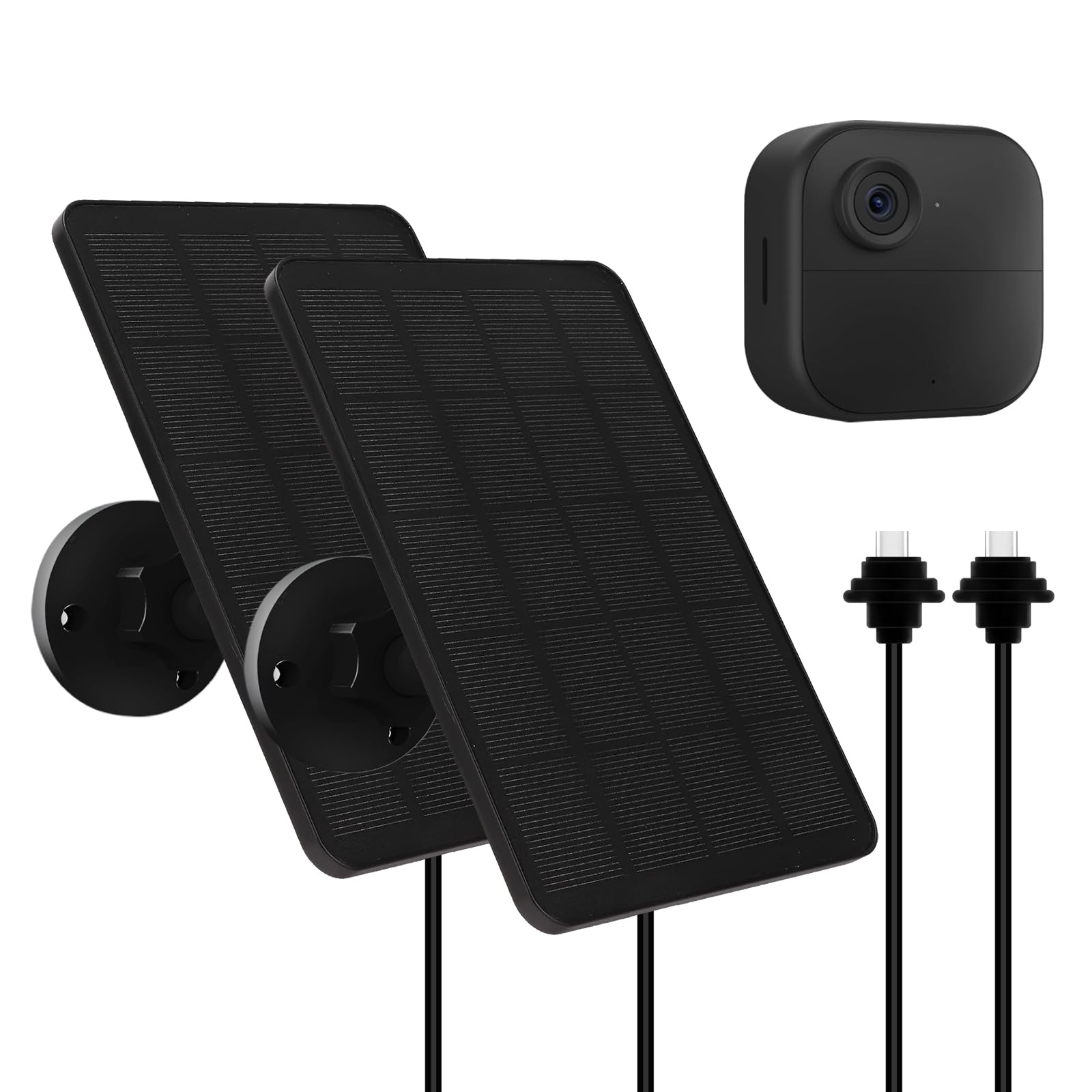 Photo 1 of (only one)(missing hardware) 4W Solar Panel for Blink Outdoor 4 (4th Gen) Camera, Solar Panels with USB-C Port, Rubber Plug, IP65 Waterproof, 13.12Ft Cable, 
