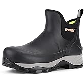 Showave Men's Rubber Boots Waterproof Rain Footwear Durable Short Hunting Boots for Mud Gardening Yard and Chore Working