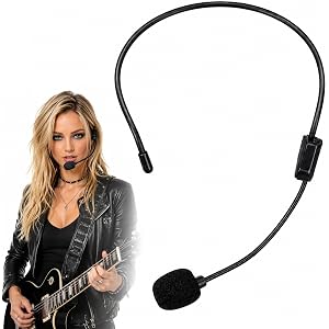 JJUNW 1 Pc Fake Microphone Headset Prop, Headset Microphone Costume Black | Mic Headphones Accessories, Cosplay Dress Up For
