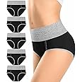 MISSWHO Cotton High Waisted Womens Underwear Soft Stretch Breathable Full Coverage Ladies Panties(Regular & Plus Size)