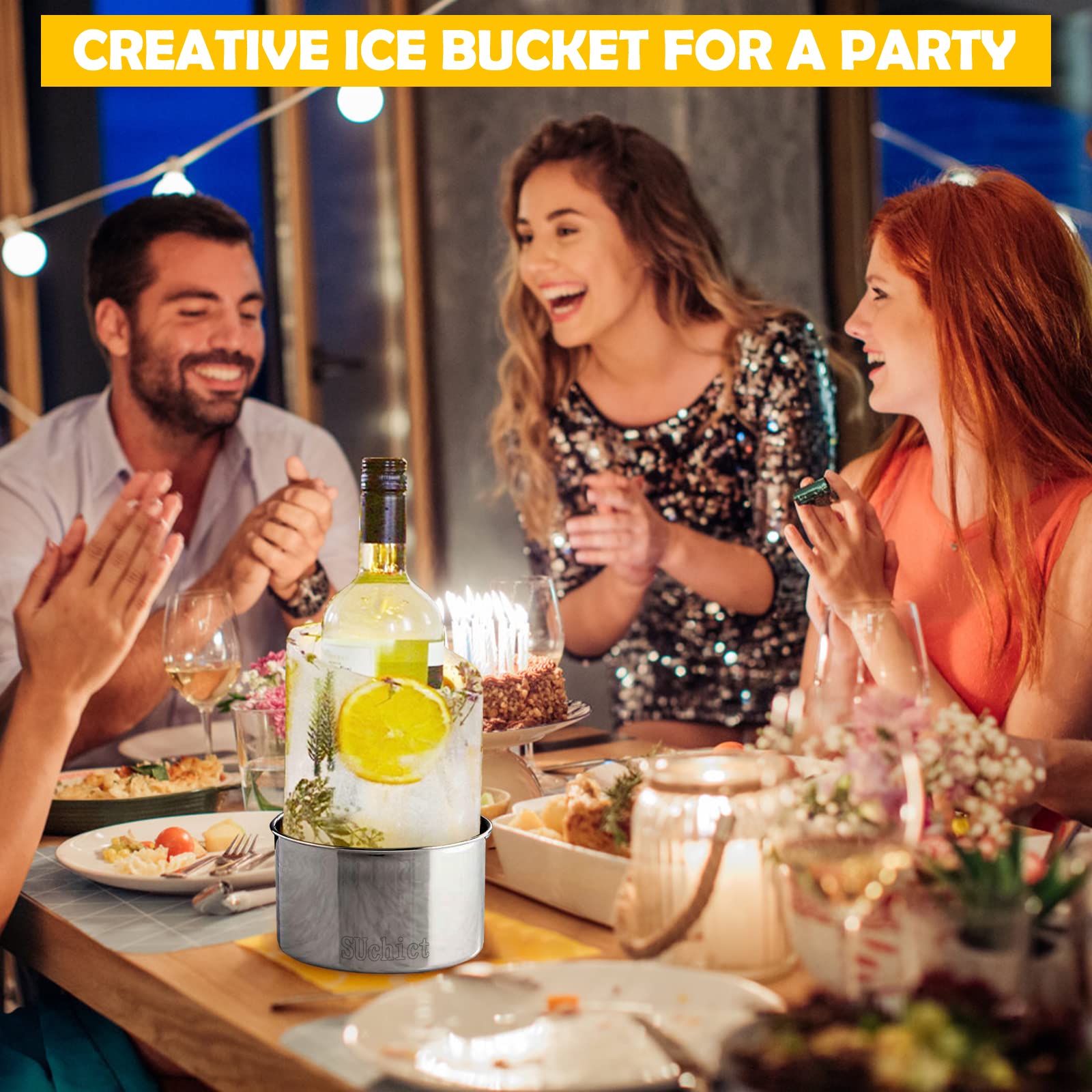 Ice Mold,Ice Bucket Mold, Ice Mold Wine Bottle Chiller,DIY Ice Bucket Mold for Wine Champagne and Cocktails,Ideal Gift for Special Parties Weddings Mother's Day Thanksgiving and Christmas