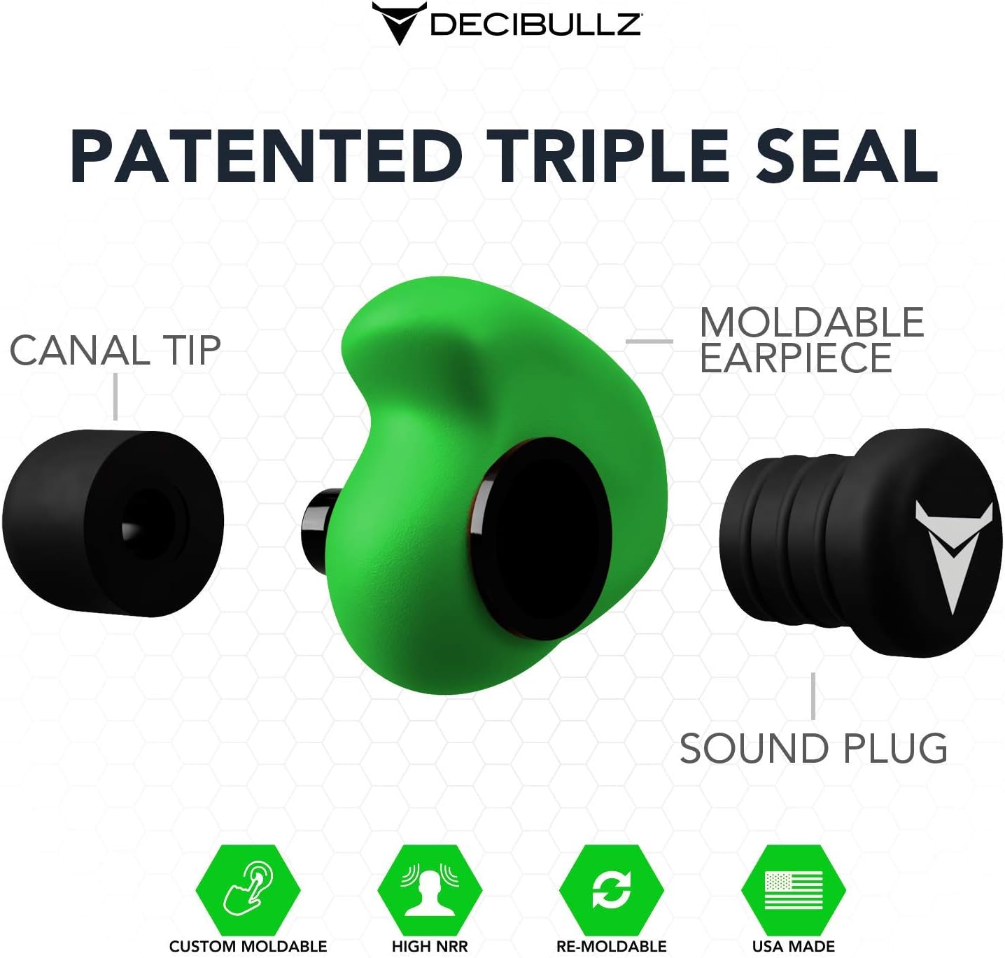Decibullz, Custom Molded Earplugs, 31dB Highest NRR, Comfortable Hearing Protection for Shooting Travel, Swimming - Image 4