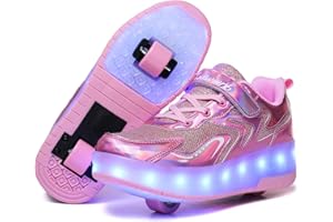 HAPPY ROLLER Roller Skate Shoes for Kids Boys Girls LED Roller Sneakers Light Up Fashion Flashing Wheels Shoes Rechargeable