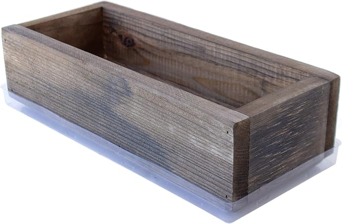 Amazon Com Reclaimed Barnwood Style Planter Box Rich Brown