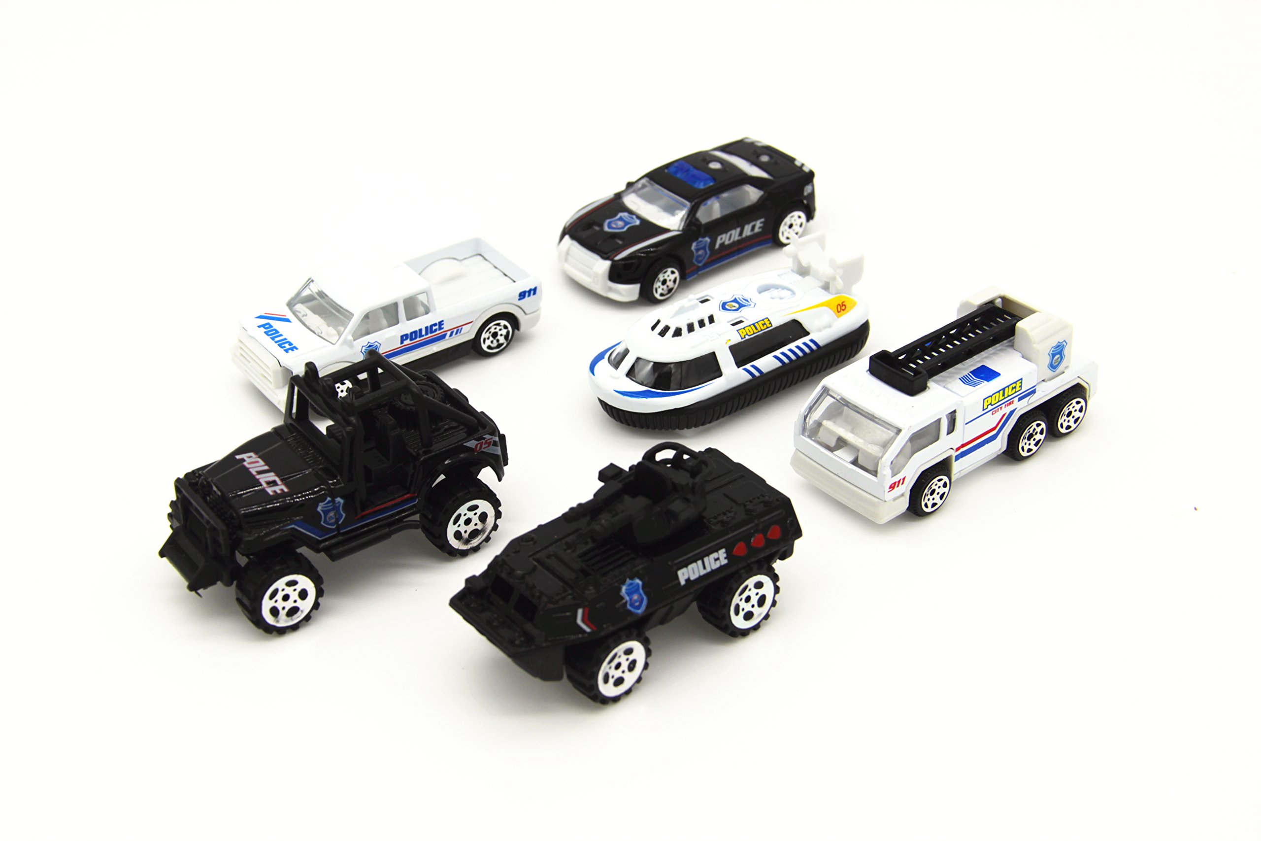 CellDesigns Set of 6 Scale 1:64 Die-Cast Police Cars