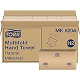 Tork Universal MK520A Multifold Paper Hand Towel, 1-Ply, 9.5" Width x 9.13" Length, Natural, (Case of 16 Packs, 250 per Pack,