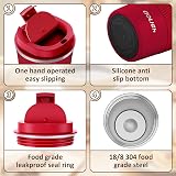 Aolieh Travel Mug 380 ml Insulated Stainless Steel Red with Lid view 2