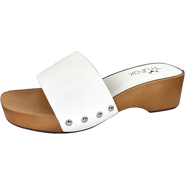 Amazon.com | TruFox Women's Mule Slide Faux Wood Heel Sandal Clog