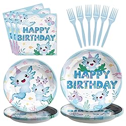 Grencian 96 Pcs Axolotl Birthday Party Supplies