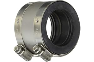 Fernco P3000-215 Proflex Shielded Pipe Coupling, 2" x 1-1/2", Black