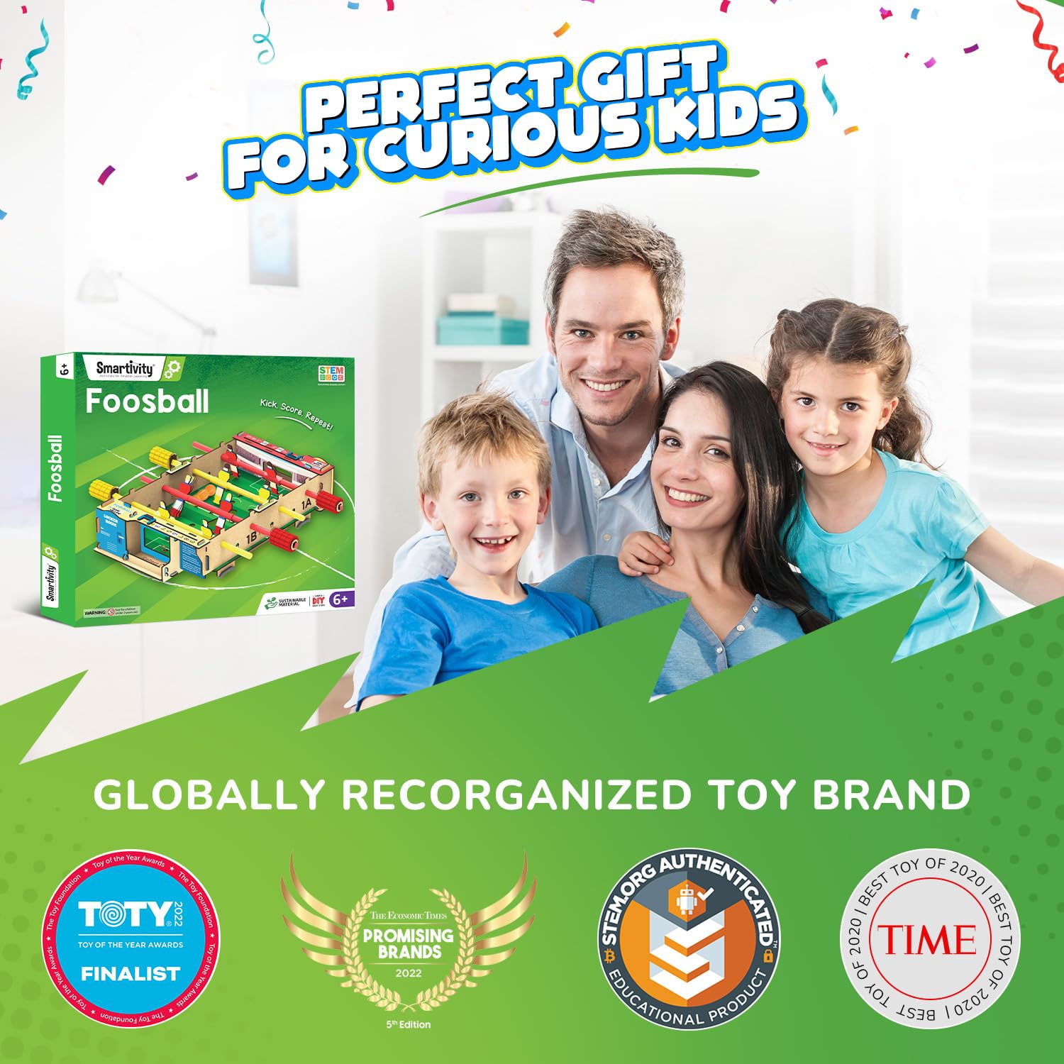 Smartivity Foosball Table Soccer Indoor Games for Kids Age 6-14 Years | Birthday Gifts for Boys & Girls | DIY STEM Educational Science Toy for Kids Age 6,7,8,9,10,11,12,13,14 Years