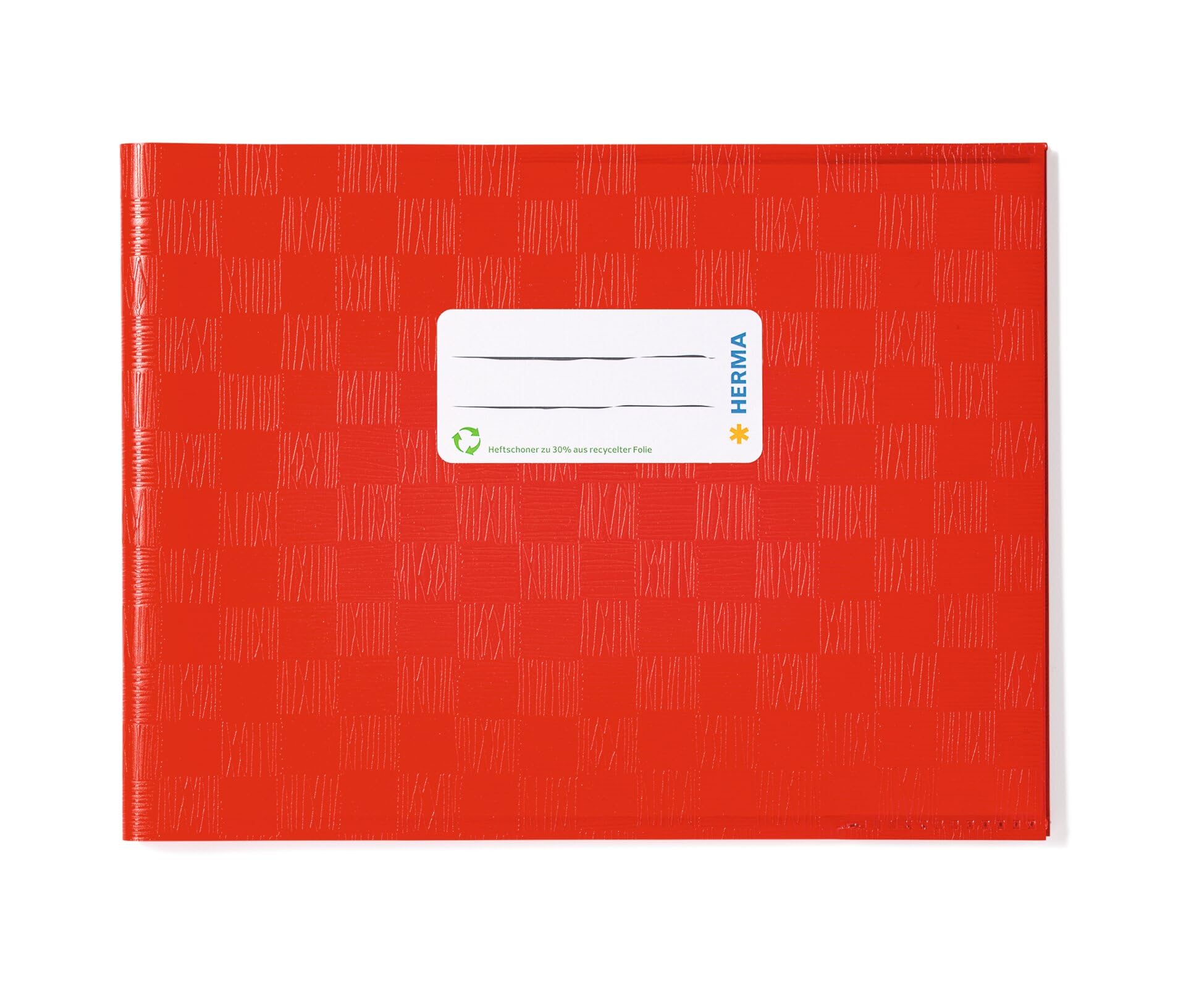 HERMA Exercise Book Cover A5 landscape, with inscription label, made of wipeable and sturdy plastic, slip on cover jackets for school, red — image 1