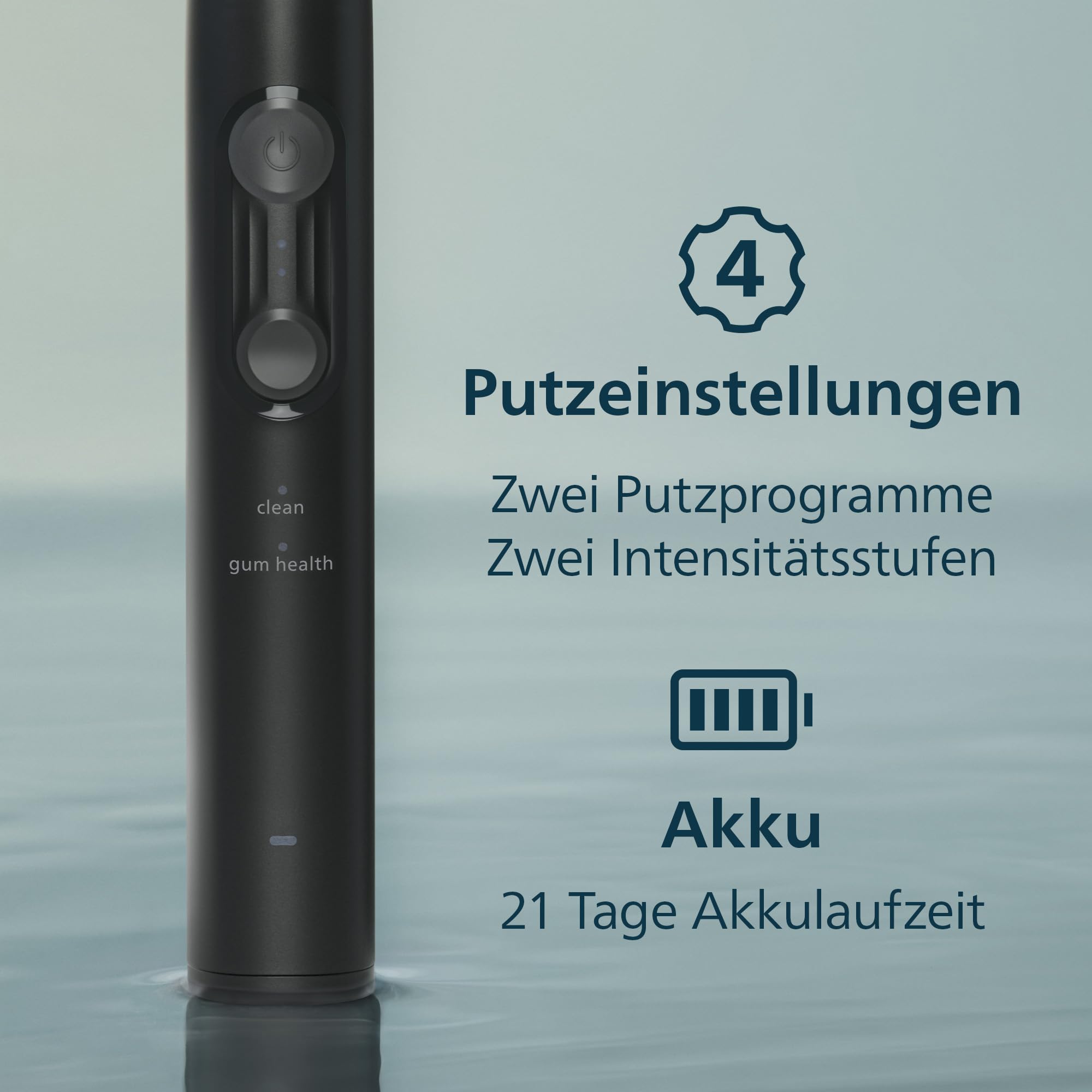 Philips Sonicare Series 4100 Elektrische Zahnbürste – Schallzahnbürste mit Drucksensor, 4 Putzeinstellungen, EasyStart, SmarTimer, 21 Tage Laufzeit, Reiseetui, Schwarz, HX4046/52, [Neu] 5