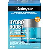 Neutrogena Hydro Boost Gel Cream with SPF 25 - Broad Spectrum UVA/UVB Protection & Hyaluronic Acid - Lightweight Oil-Free Fac