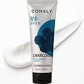 CONSLY Charcoal Face Wash – Deep Cleansing Foam for Oily & Combination Skin, Gentle Exfoliating Cleanser for Pore Care & Shine Control, 100ml