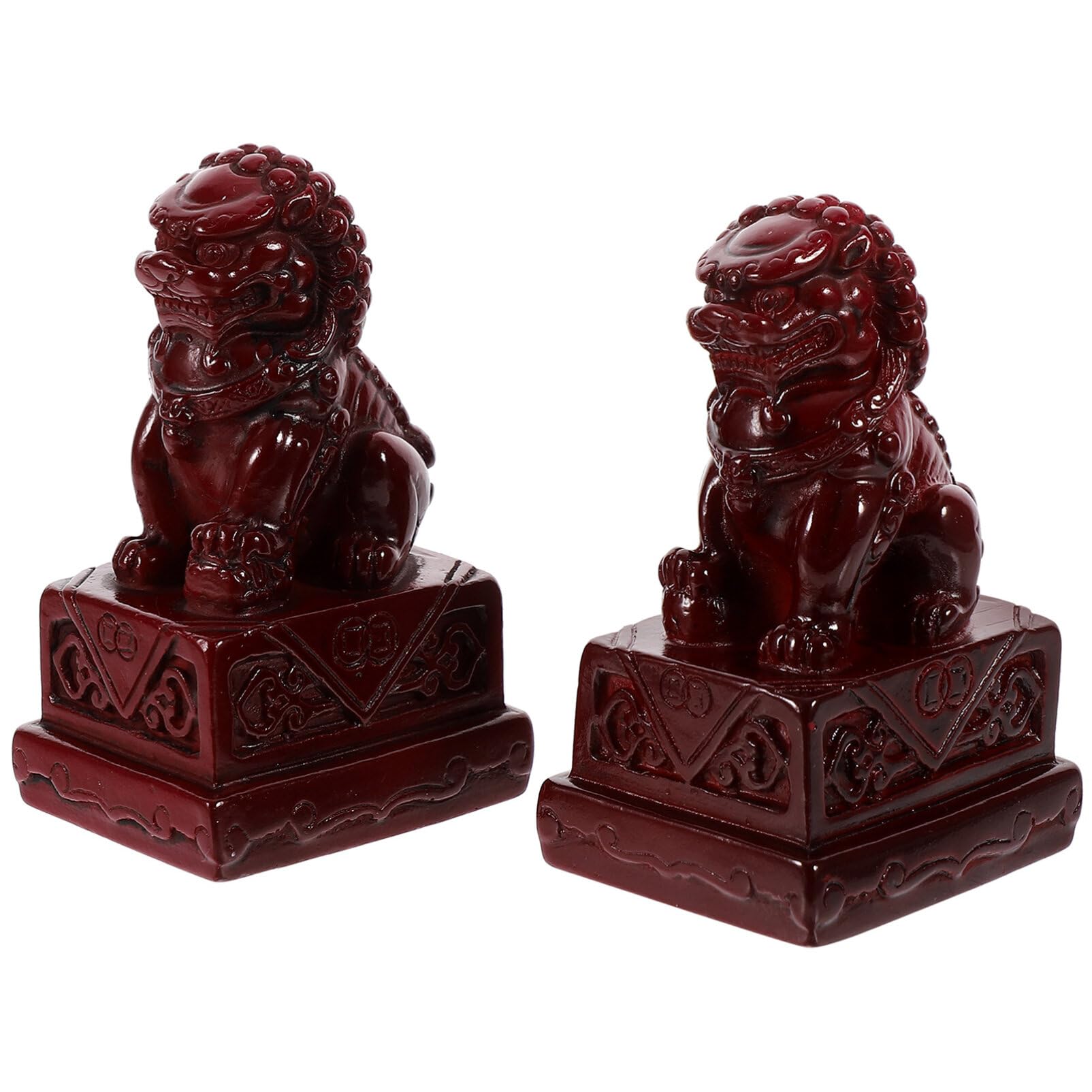 Operitacx Redwood Lion Ornaments Decorative Lion Statue for Home Office Tabletop Adorns for Living