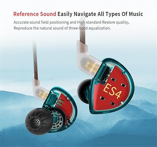 KZ ES4 Wired in Ear Headphones, High Resolution IEM Noise