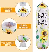 Thinp Sunflower Plastic Bag Holder - Wall Mount Organizer for Kitchen view 3
