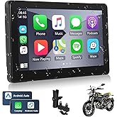 7 Inch Waterproof Carplay Screen for Motorcycle, Wireless CarPlay & Android Auto for Motorbike, Touch Screen Carplay with Air