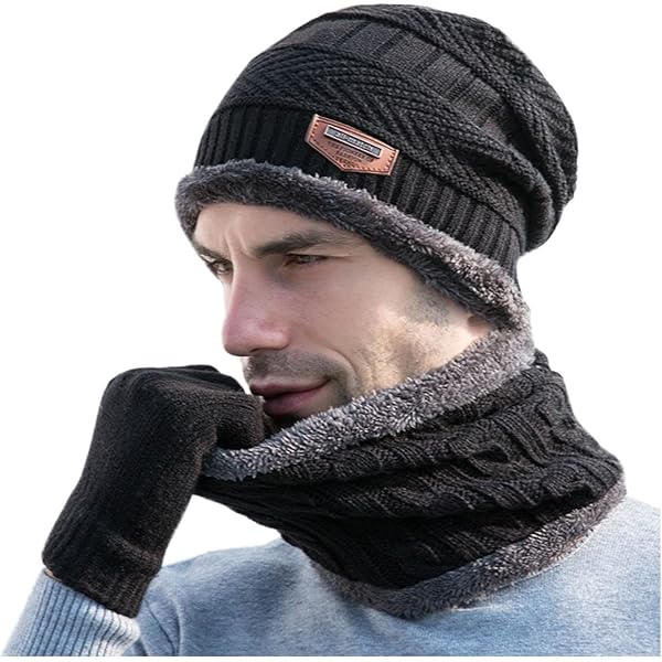 Knit  Hat Beanie + Long Scarf + Gloves Set Skull Caps Neck Scarves for Women Men Winter Beanie Hats Scarf Set ... | Groupon Goods main image 4