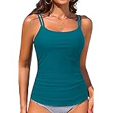 Tankini Tops for Women 2025 - Tummy Control Swim Top Only Modest Bathing Suit Top Swimsuit Top No Bottom