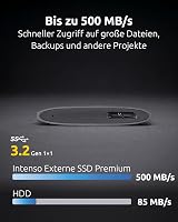 Intenso 1.8 Inch External SSD Premium 256 GB USB 3.0 Super Speed Fast Portable view 2