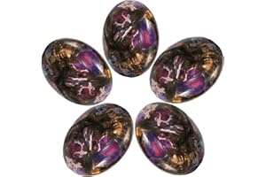 TUMBEELLUWA Sea Sediment Jasper Oval Stone Cabochons Flatback Semi-precious CAB for Jewelry Making Pack of 5