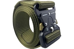 Darnassus Tactical Belt: Military Style Quick Release Metal Zinc Alloy Buckle Belts - 1.5" Polyester Web Work Belt
