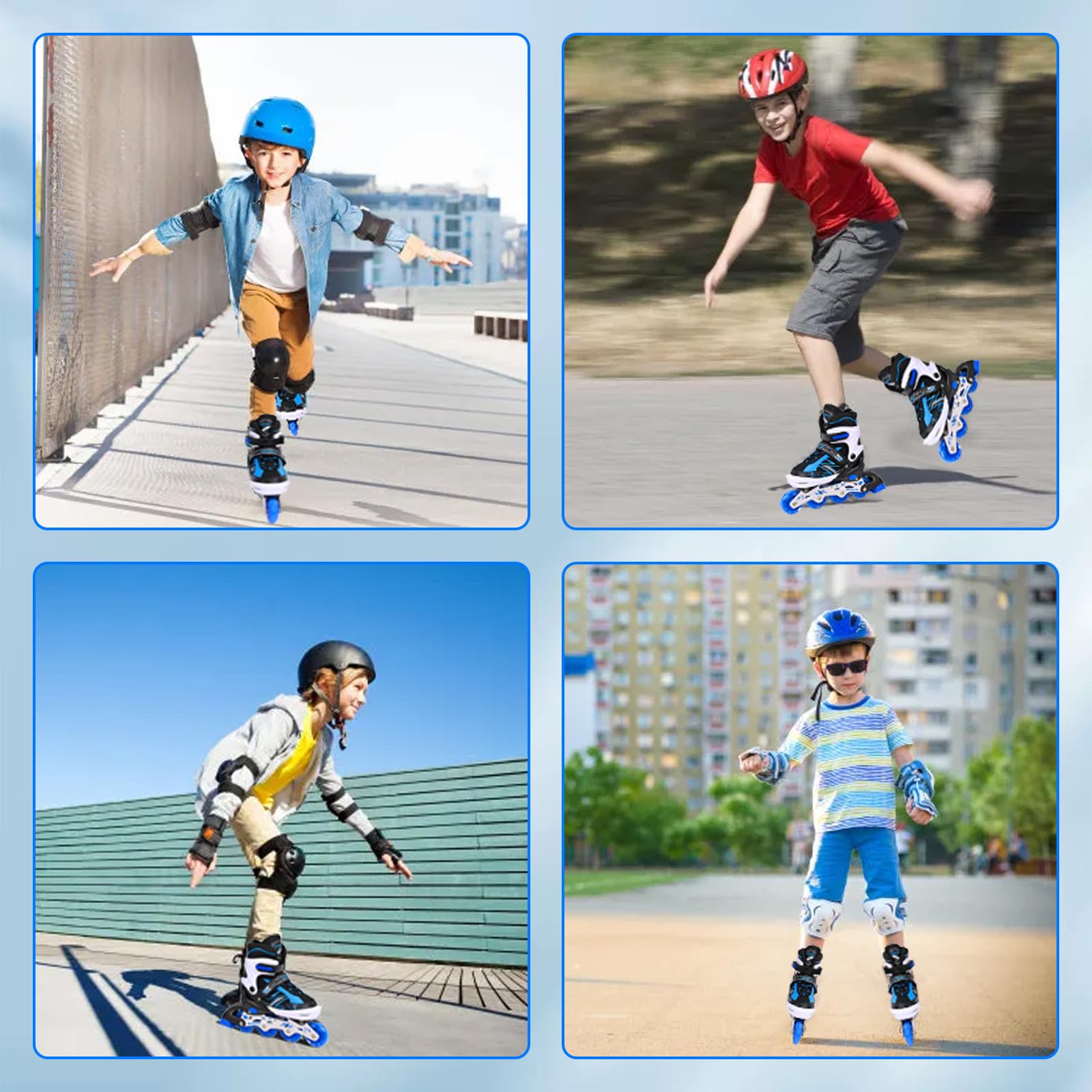 FYHART Adjustable Kids Inline Skates for Girls Boys with All Wheels Illuminating, for Beginner Youth Mens and Womens Roller Skates Blades in Outdoor and Indoor