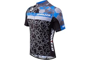 sponeed Men's Cycling Jerseys Tops Biking Shirts Short Sleeve Bike Clothing Full Zipper Bicycle Jacket with Pockets