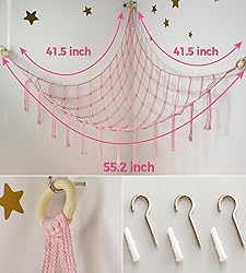 Large Stuffed Animal Storage Hammock Corner Net