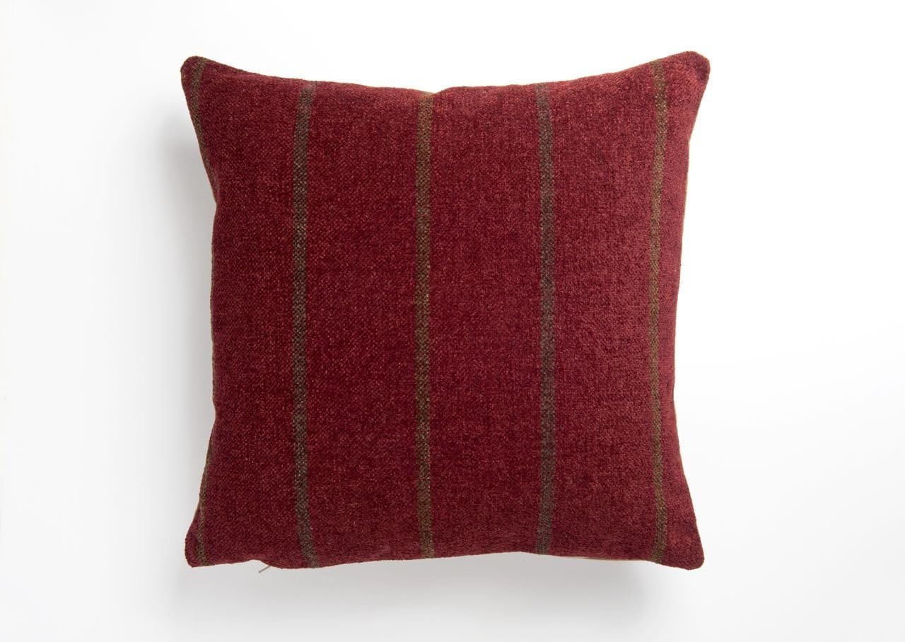 Deep Red Highland Croft Stripe Cushion Cover