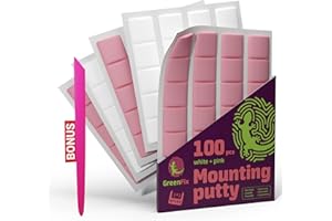 GreenFix Sticky Mounting Putty 100PCs - White & Pink Poster Putty Removable - Sticky Tack for Wall Hanging Reusable - Picture Hangers Without Nails - Adhesive Tacky Putty for Picture Hanging Crafts