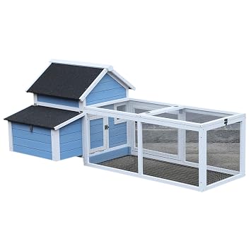 Pawhut Poulailler Cottage Cage à Poules Sur Pied Dim 180l X 90l X