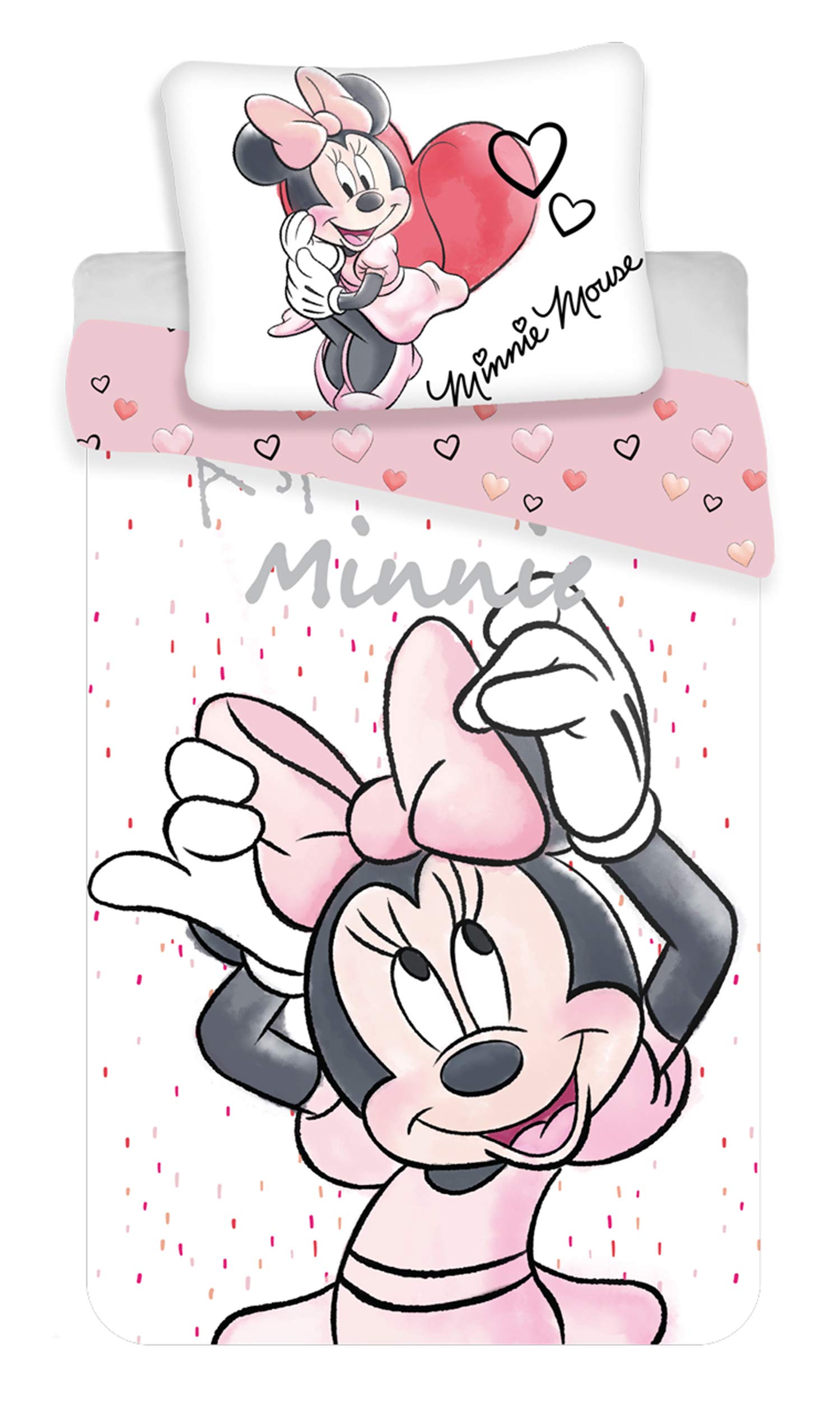 Disney Minnie White Cotton Single Bed Duvet Cover Set