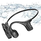 Bone conduction headphones swimming underwater IPX8 waterproof headsets bluetooth wireless built in 32GB MP3 player multi-point connection magnetic charging 240mAh large battery for 12 Hrs playtime