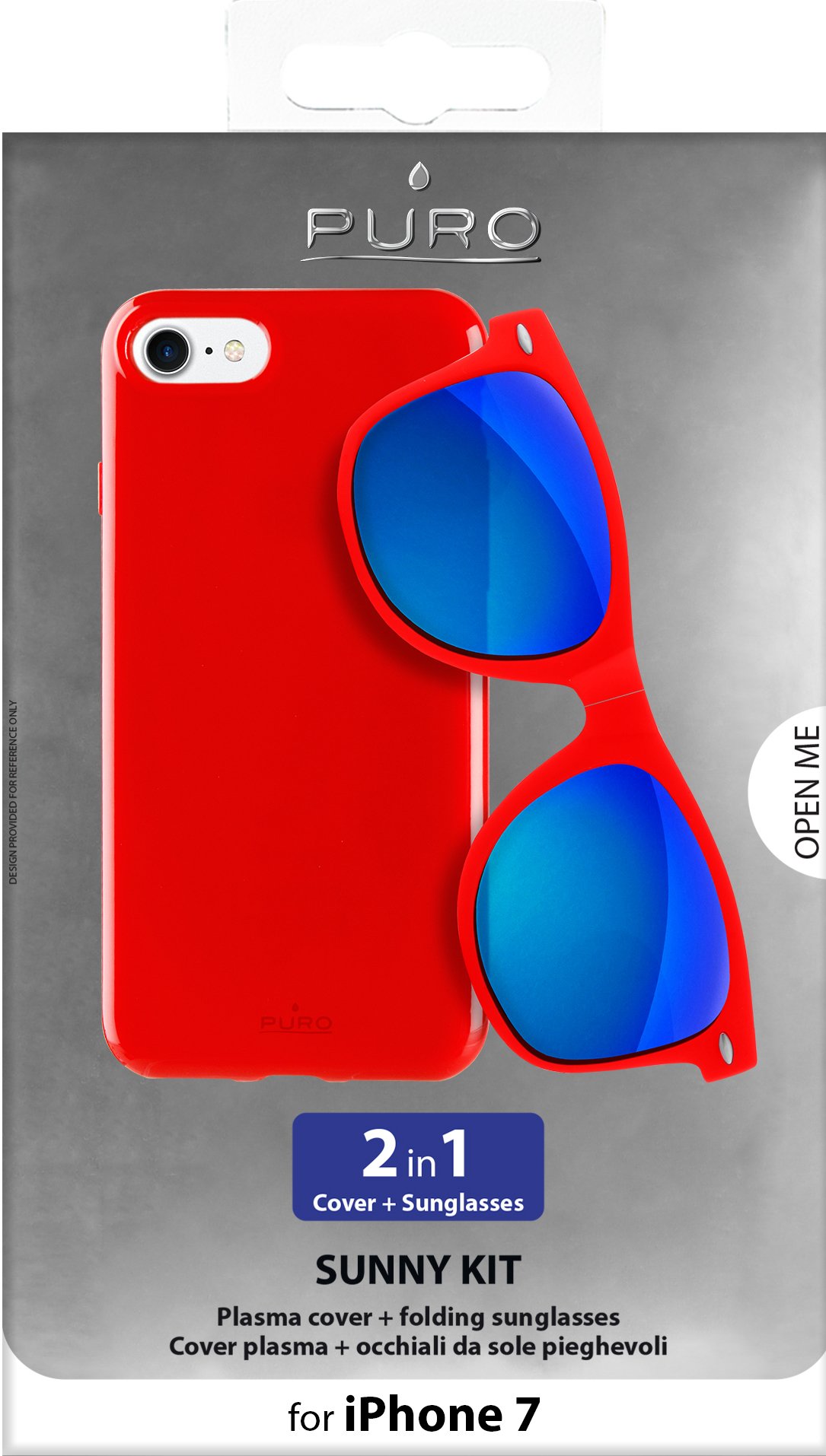 Puro Semi Rigid Case with Sunglasses for iPhone7/8 Red