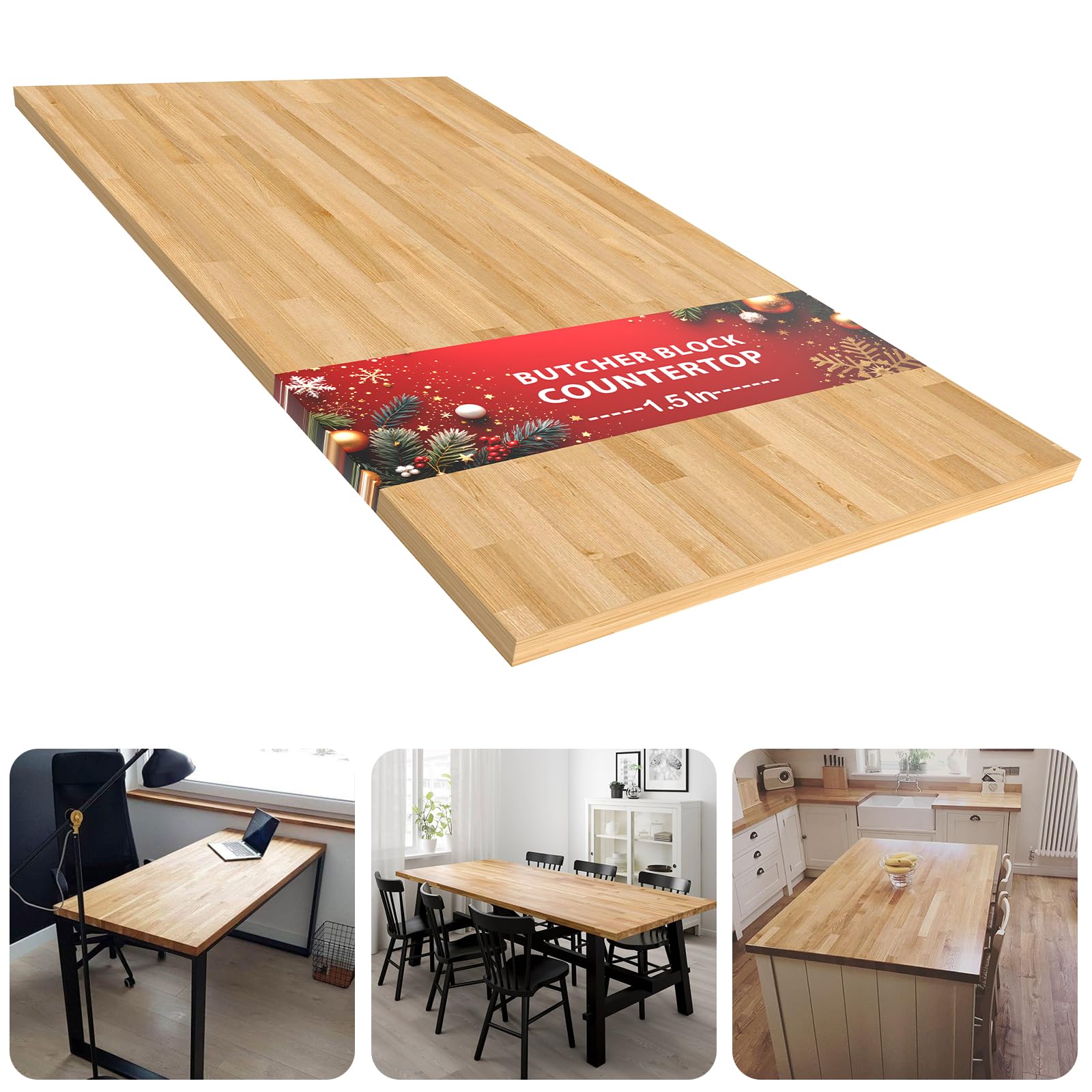 Photo 1 of *USED*
Butcher Block Countertop Table Top - Unfinished Solid Wood Countertop, Unfinished Surface for DIY Washer Dryer Cutting Board Island Kitchen Countertop - 6ft L x 39" W, 1.5in Thick