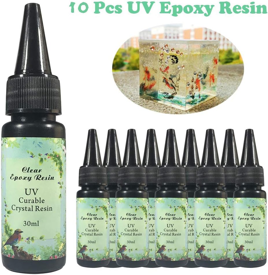 10 Pieces 30ML Crystal Epoxy Resin UV Glue Nail Art Tools For DIY Home Professional Handcraft Jewelry Earrings Necklace Bracelet Nail Art Accessories