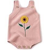 Simplee kids Baby Girls Sunflower Knit Rompers Knit Clothes for Newborn Baby Girls