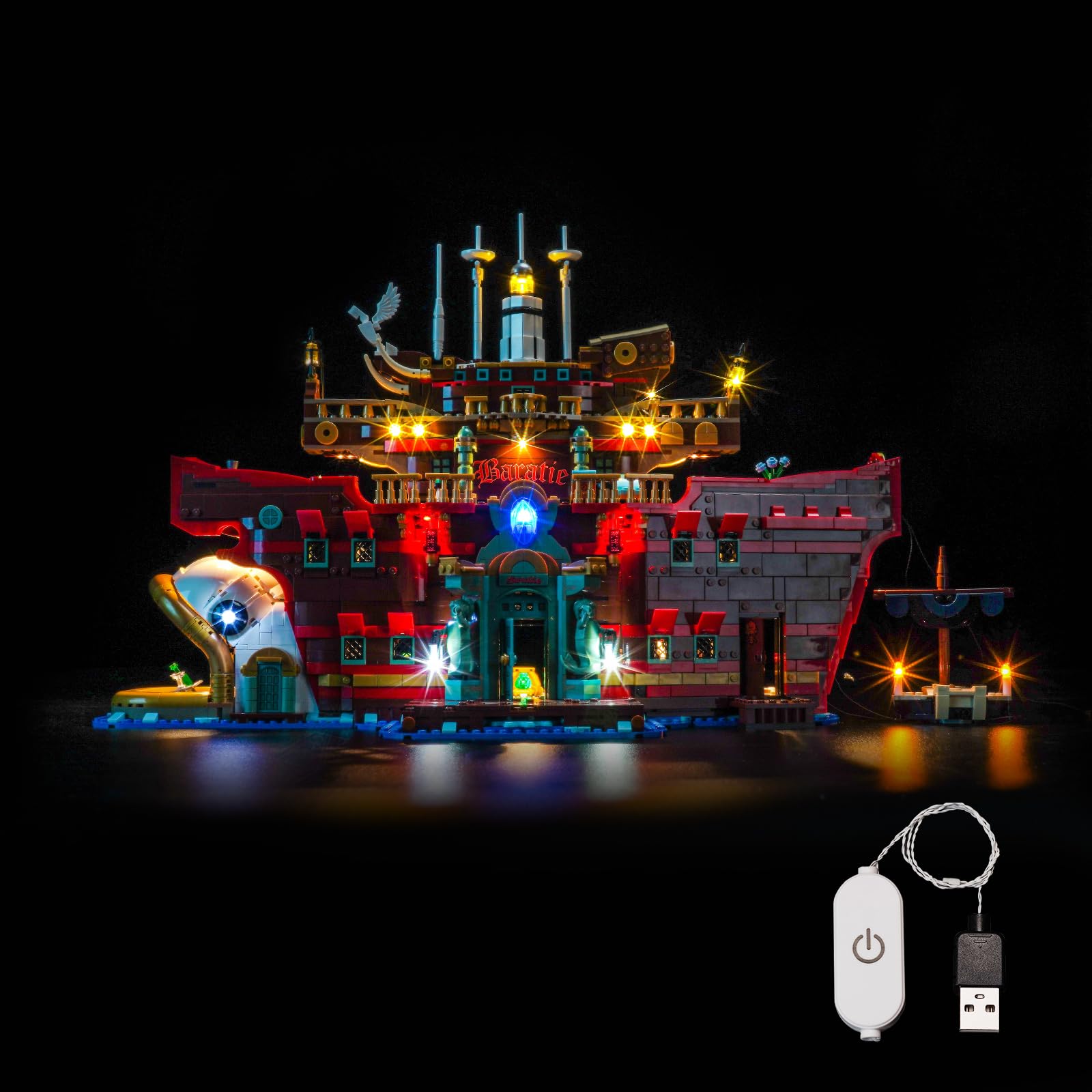 Light Kit Compatible with Lego 75640 The Baratie Floating Restaurant (No Model), Touch Dimmer Switch Decoration Lighting Set Compatible with Lego Baratie Floating Restaurant Creative Toys — image 1